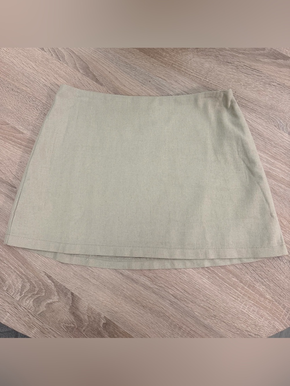 Minimalist Light Sage A-Line Mini Skirt